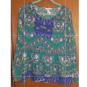 Matilda Jane large green tunic shirt L